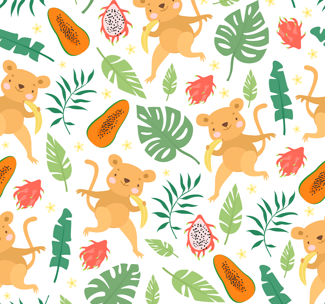 Vinylový koberec do spálne s tropickou opicou v konároch - Tenstickers