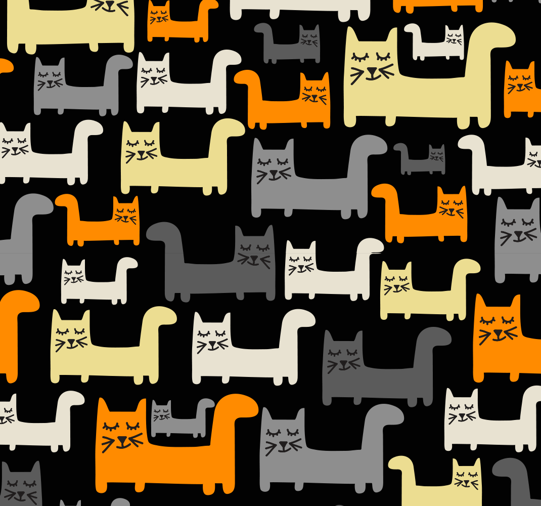 Vinylový koberec do spálne farebné geometrické mačky - Tenstickers