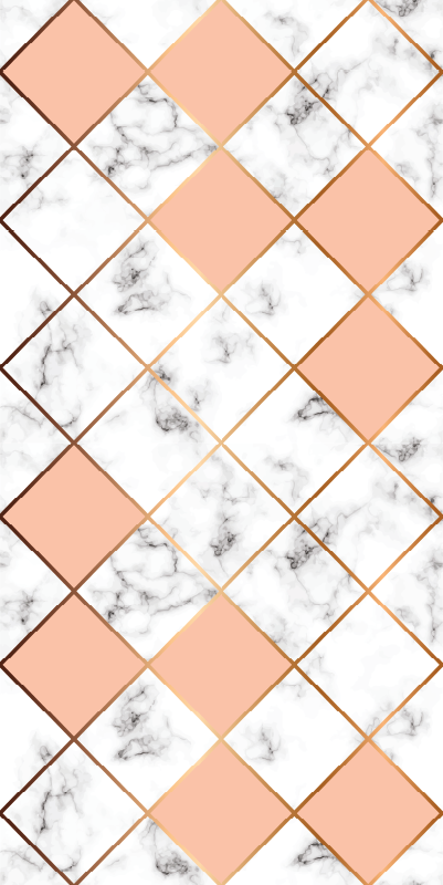 Vinylový koberec do spálne geometrický mramorový vzor ružový - Tenstickers