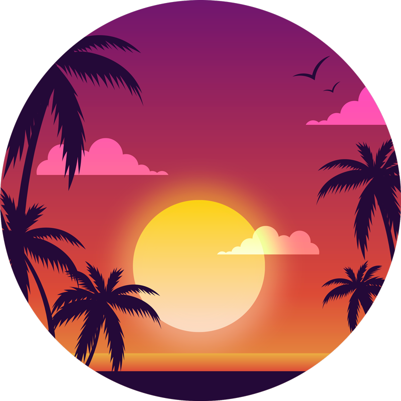 Prírodný vinylový koberec západ slnka 70. rokov - Tenstickers
