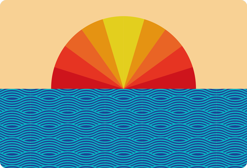 Prírodný vinylový koberec vintage sunset notebook - Tenstickers