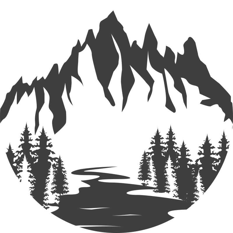 Prírodný vinylový koberec silueta horskej scenérie - Tenstickers