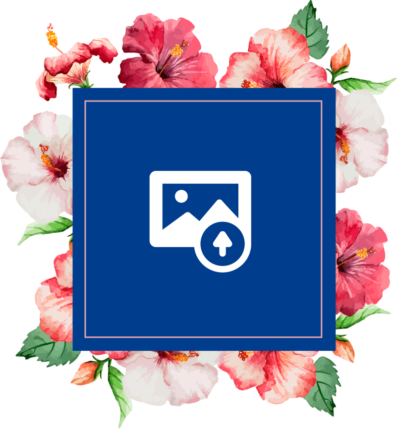 Prírodný vinylový koberec s dizajnom hibiskusu - Tenstickers