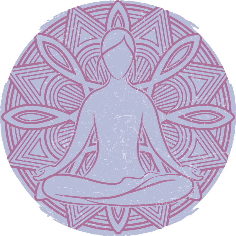 Prírodný vinylový koberec meditatívna figura mandala - Tenstickers