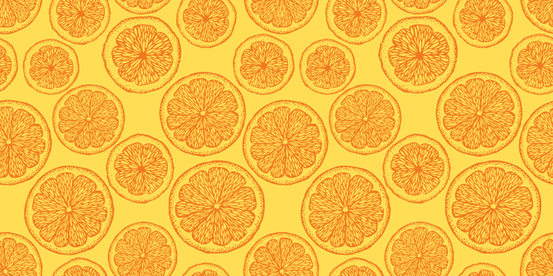 Prírodný vinylový koberec s motívom citrusových plátkov - Tenstickers