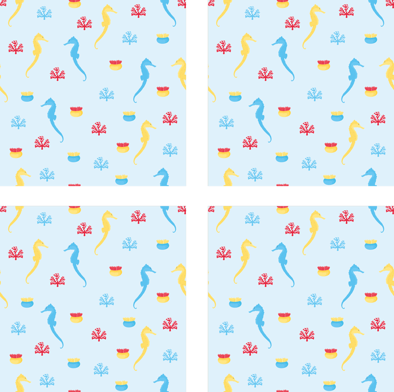 Prírodný vinylový koberec morský koník prírodný výbuch - Tenstickers