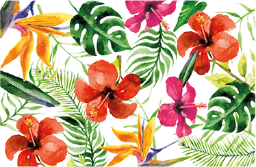 Vinylový koberec s kvetmi monstera deliciosa nálepky - Tenstickers