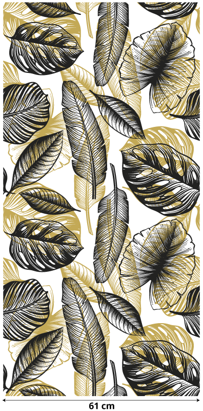 Vinylový koberec s kvetmi elegantné tropické rastliny - Tenstickers