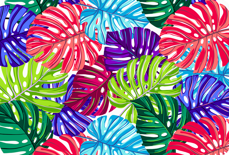 Vinylový koberec s kvetmi monstera tropická - Tenstickers