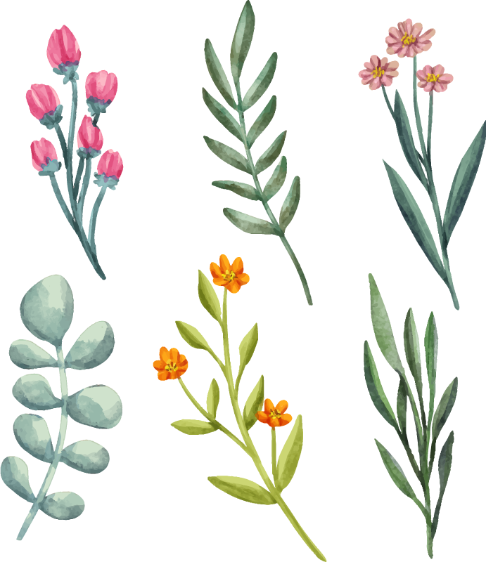 Vinylový koberec s kvetmi rastlinné vetvy - Tenstickers