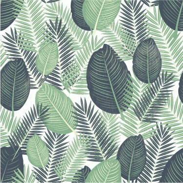 Vinylový koberec s kvetmi zelené džungľové listy - Tenstickers