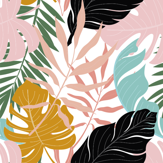 Vinylový koberec s kvetmi farebný abstraktný vzor - Tenstickers