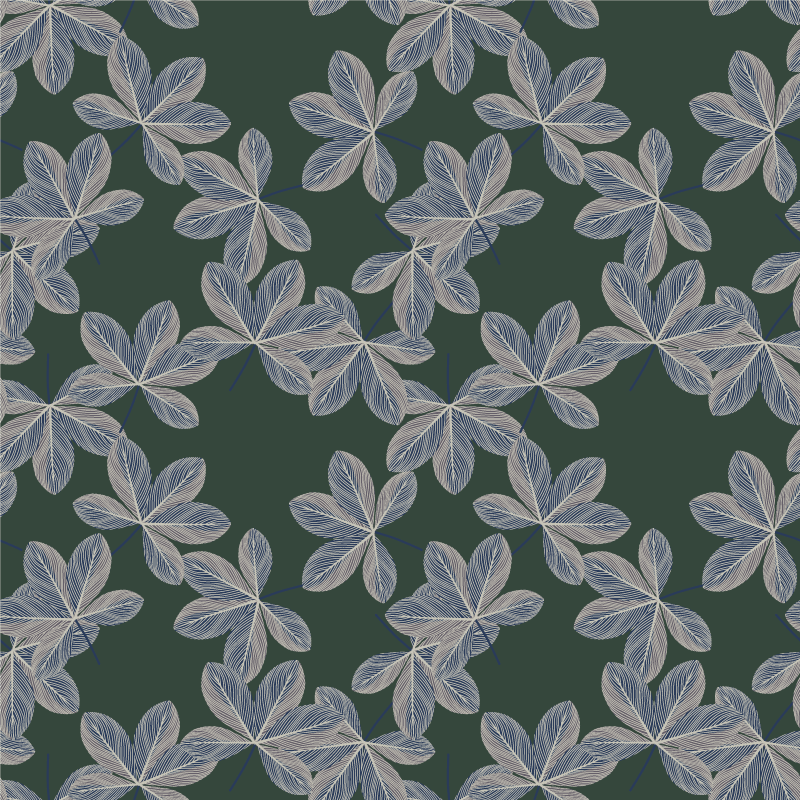 Vinylový koberec s kvetmi a tmavozeleným dizajnom - Tenstickers