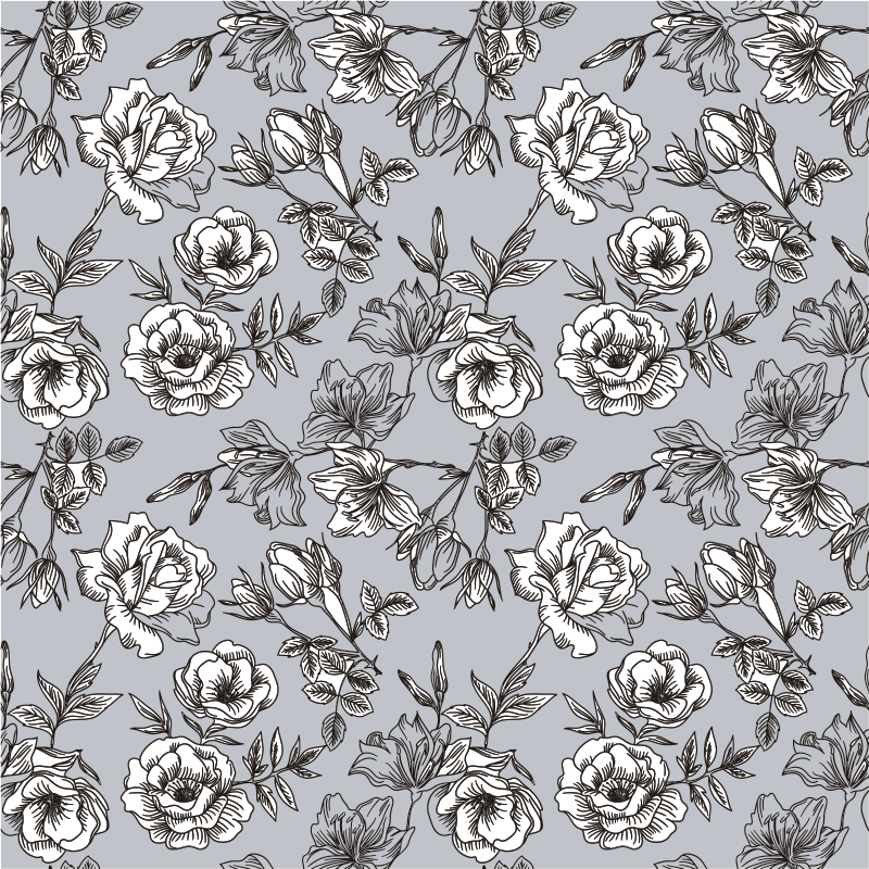 Vinylový koberec s kvetmi priesvitné kvety - Tenstickers