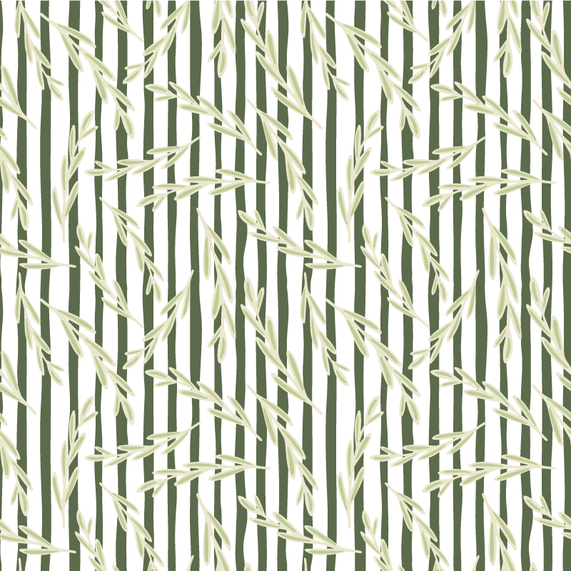 Vinylový koberec s kvetmi a tenkými listovými vzormi - Tenstickers