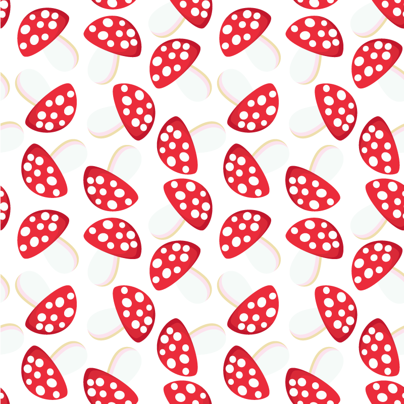 Vinylový koberec s kvetmi klasické huby na bielom pozadí - Tenstickers