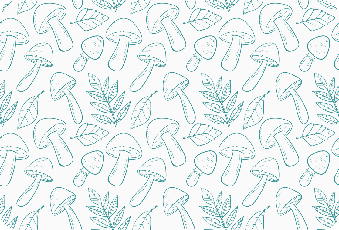 Vinylový koberec s kvetmi v bielom a svetlomodrom vzore húb - Tenstickers