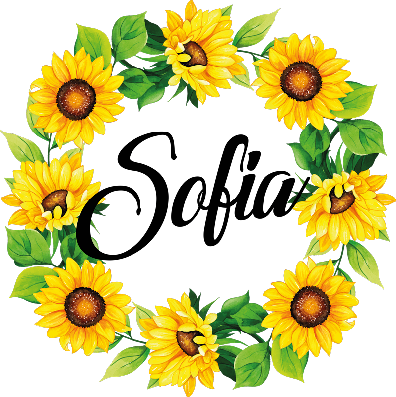 Vinylový koberec s kvetmi letná kvetinová koruna s menom - Tenstickers