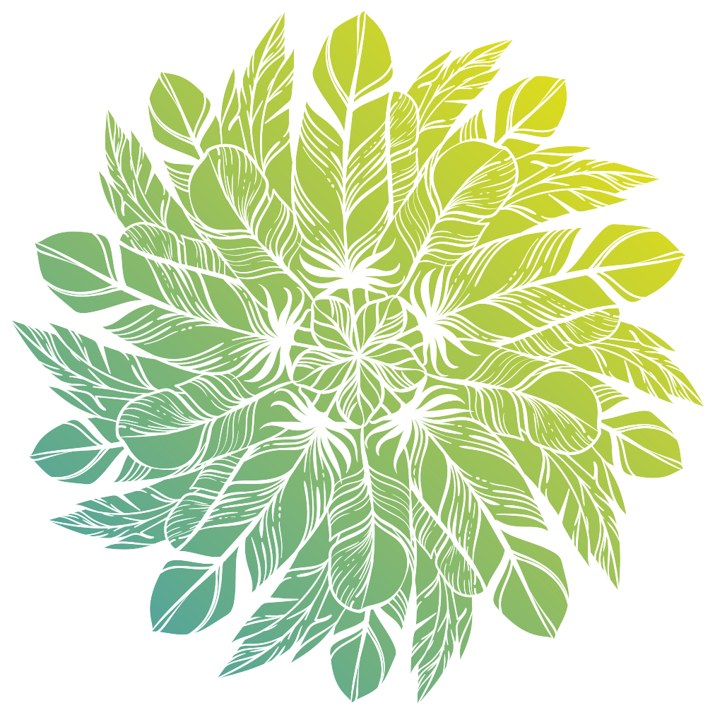 Vinylový koberec s kvetmi v listovom kruhovom vzore - Tenstickers