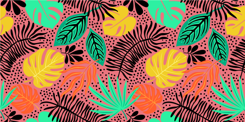 Vinylový koberec s kvetmi živé rastlinné prvky - Tenstickers