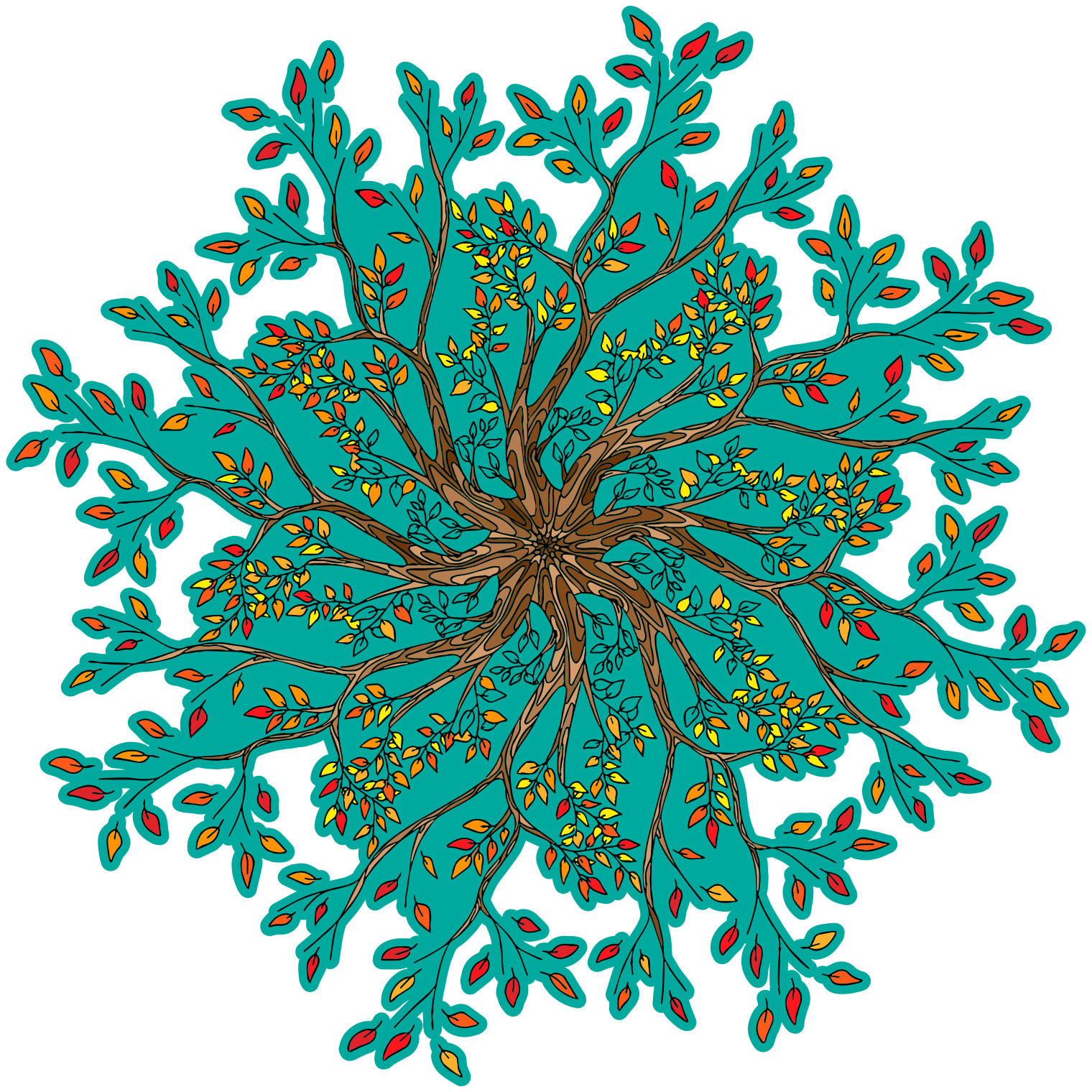 Vinylový koberec s kvetmi koncept živého stromu - Tenstickers