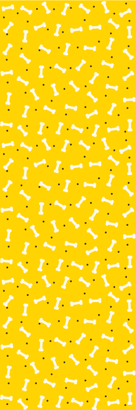 Vinylový koberec do spálne so psou kosťou na žltom pozadí - Tenstickers