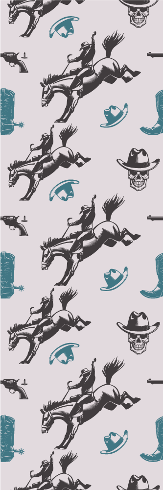 Vinylový koberec do spálne s koňským vzorom cowboy - Tenstickers