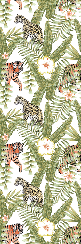 Vinylový koberec do spálne s leopardskými listami - Tenstickers