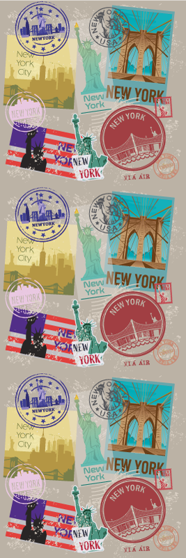 Vinylový koberec do spálne starý nyc koláž - Tenstickers