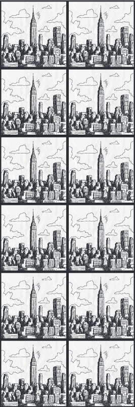 Vinylový koberec do spálne nyc skicový koláž - Tenstickers