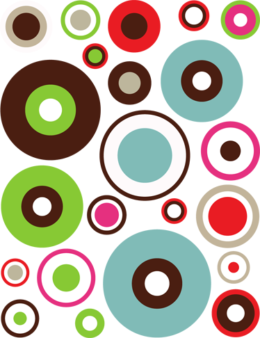 Vinylový koberec s geometrickými tvarmi jednoduché kruhy - Tenstickers