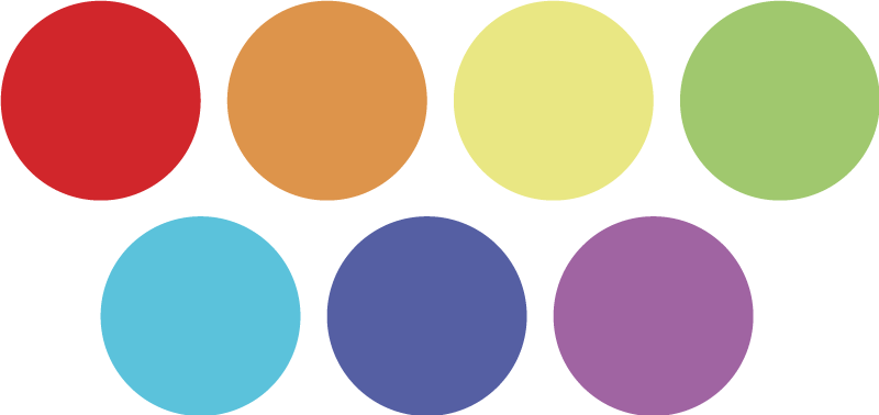 Vinylový koberec s geometrickými tvarmi dúhové veľké bodky - Tenstickers