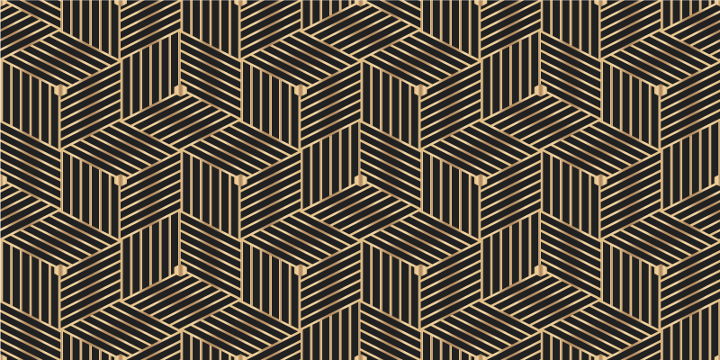 Vinylový koberec s geometrickými tvarmi zlatý dekoračný vzor - Tenstickers