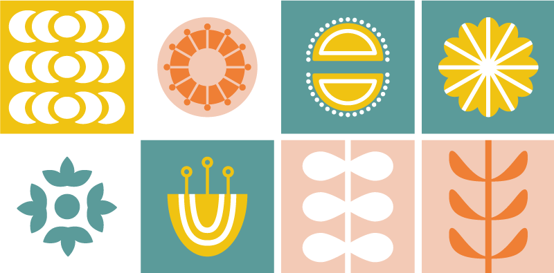 Vinylový koberec s geometrickými tvarmi norské dlaždice - Tenstickers
