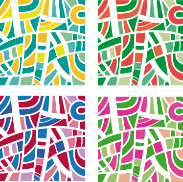 Vinylový koberec s geometrickými tvarmi v mnohých farbách - Tenstickers