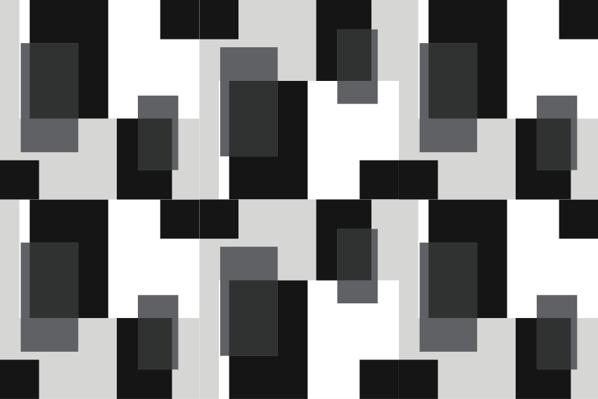 Vinylový koberec s geometrickými tvarmi čierno-biele bloky - Tenstickers
