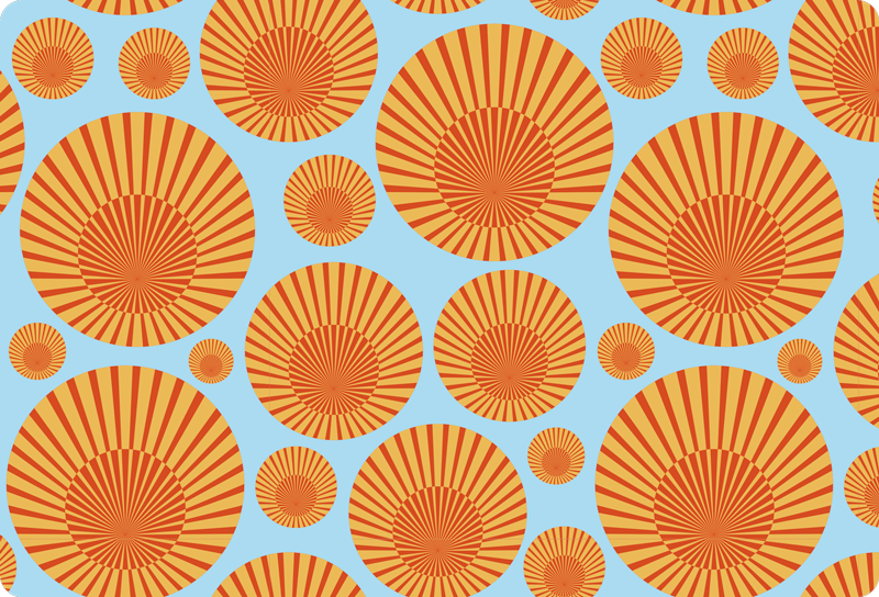 Vinylový koberec s geometrickými tvarmi 70's slnečný štýl - Tenstickers