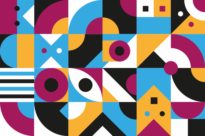 Vinylový koberec s geometrickými tvarmi v farbách - Tenstickers