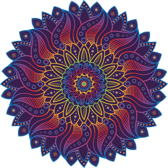 Vinylový koberec s geometrickými tvarmi dúhová mandala - Tenstickers