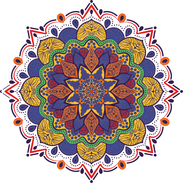 Vinylový koberec s geometrickými tvarmi kvetinová mandala - Tenstickers