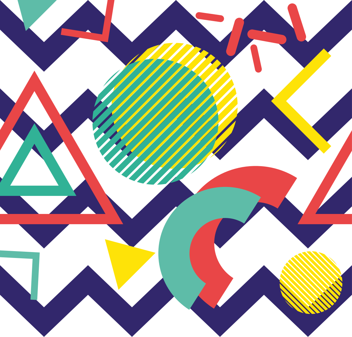 Vinylový koberec s geometrickými tvarmi farebný vzor - Tenstickers