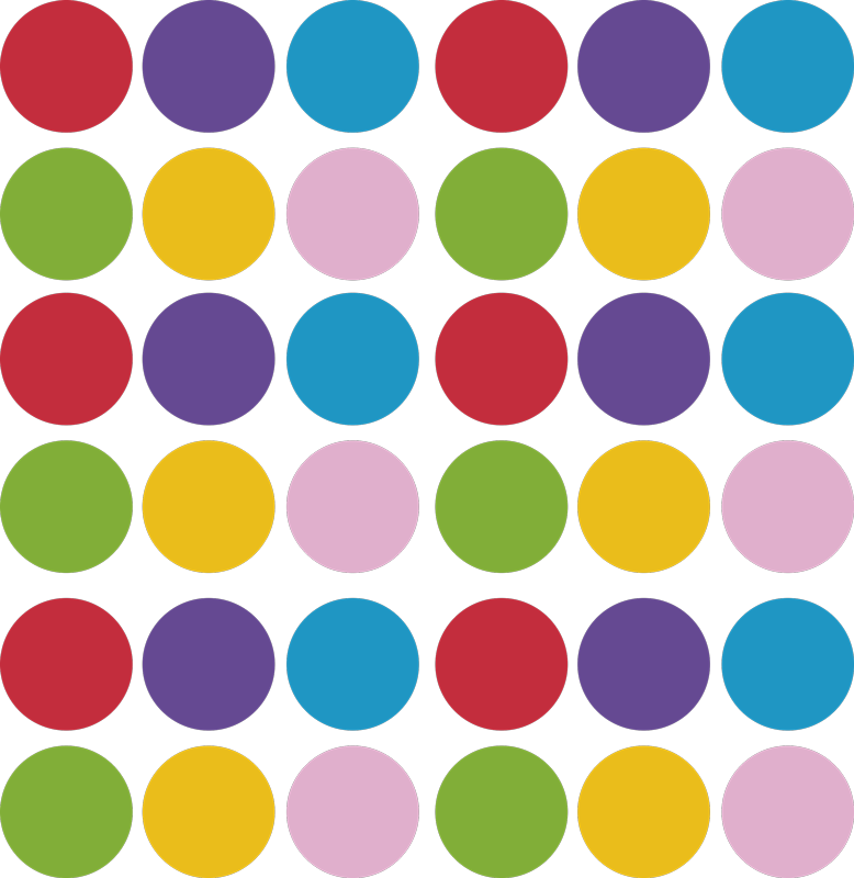 Vinylový koberec s geometrickými tvarmi farebný kruhový vzor - Tenstickers