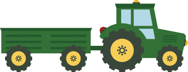 Detský vinylový koberec zelený traktor a vozík - Tenstickers