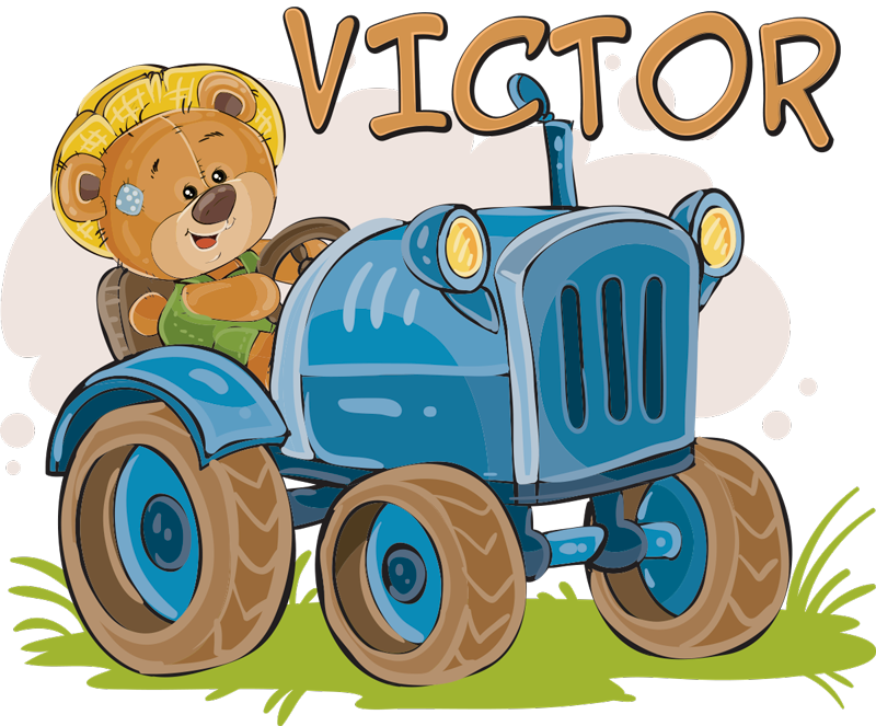 Detský vinylový koberec prispôsobiteľný traktor - Tenstickers
