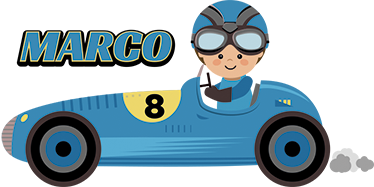 Detský vinylový koberec s menom formula 1 auta - Tenstickers