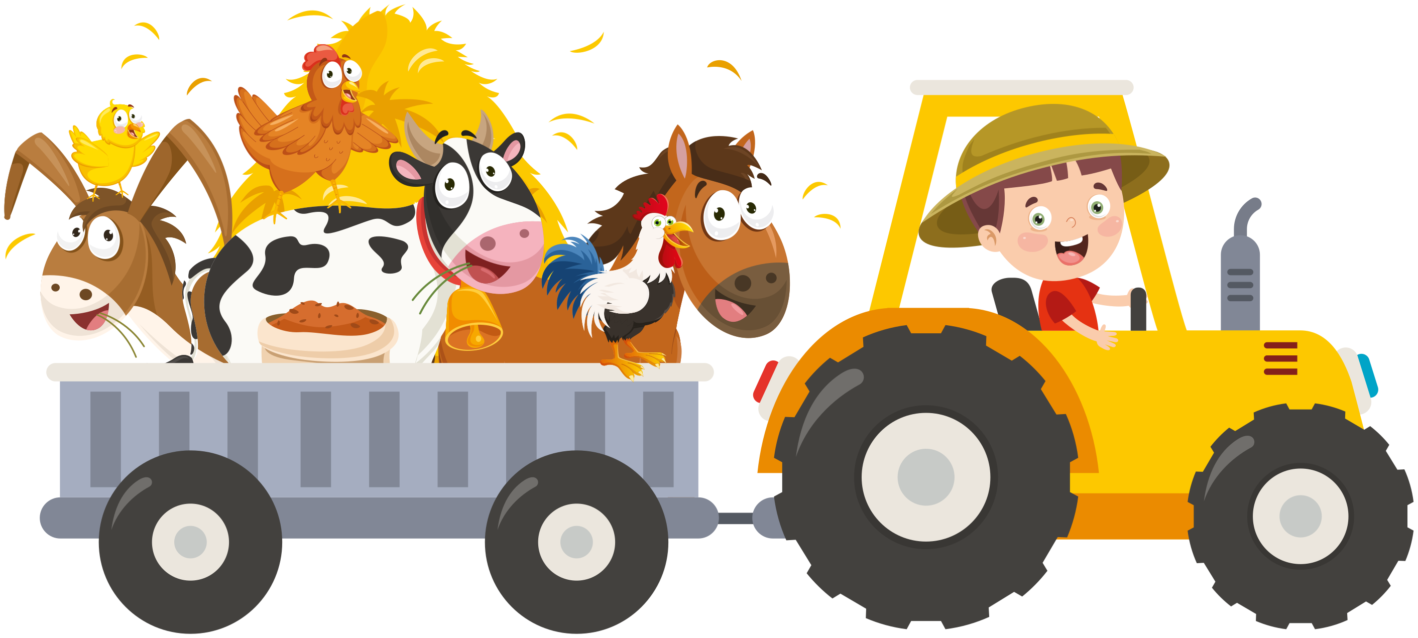 Detský vinylový koberec malý farmár so zvieratkami - Tenstickers