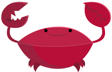 Detský vinylový koberec červený usmievavý krab - Tenstickers