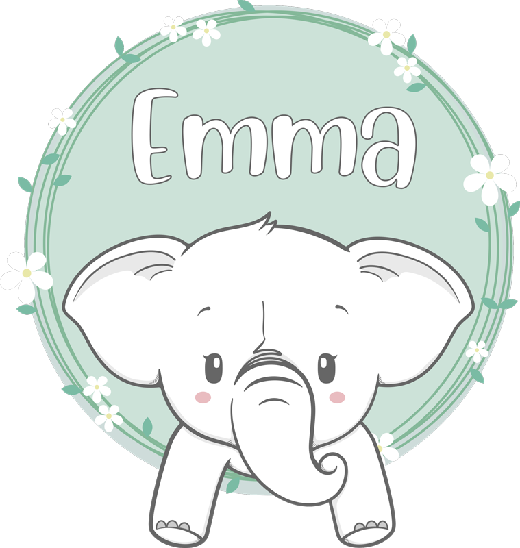 Detský vinylový koberec s menom slona - Tenstickers