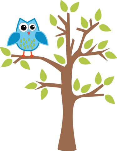 Detský vinylový koberec s modrým sovičkovým stromom - Tenstickers