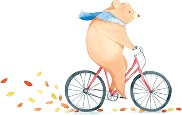 Detský vinylový koberec medveď na bicykli - Tenstickers